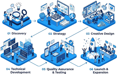 Evergraph Studio development process visualization - from discovery to deployment